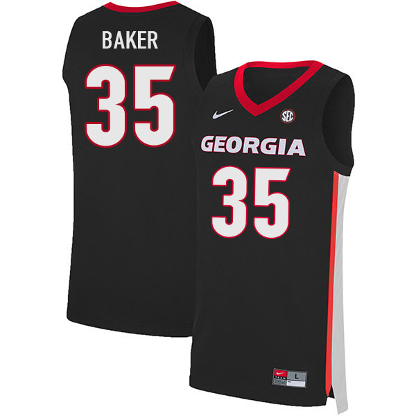 Men #35 Tyrone Baker Georgia Bulldogs College Basketball Jerseys Sale-Black